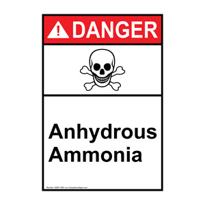 Anhydrous ammonia danger sign ADEP-1265