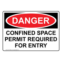 osha confined space permit sign CS684945